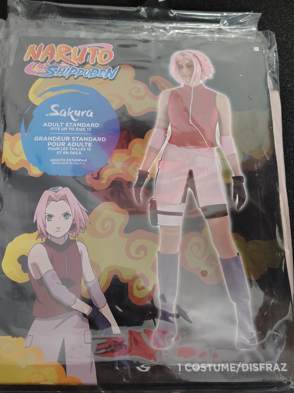 Naruto Shippuden SAKURA Adult Standard Size Anime Cosplay Halloween NEW